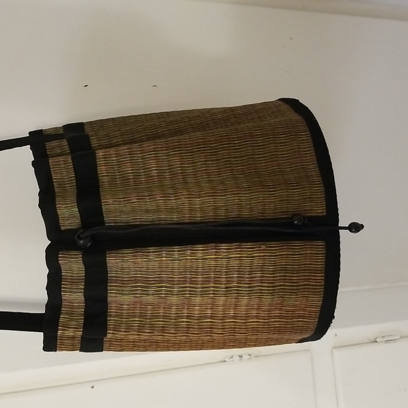 BASKETS OF CAMBODIA Cinch Basket Bucket Bag Purse Crossbody medium Size - Picture 2 of 7